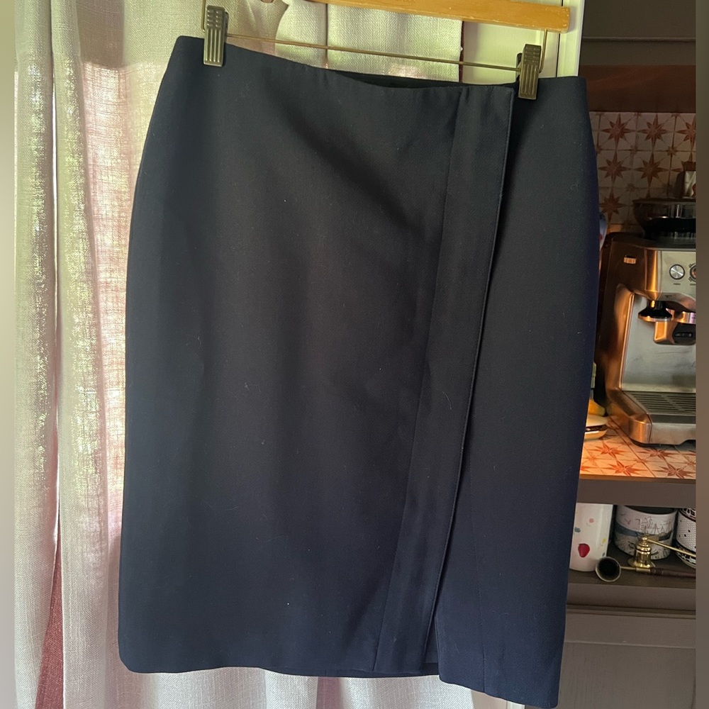 Talbots Asymmetrical Navy Pencil Skirt